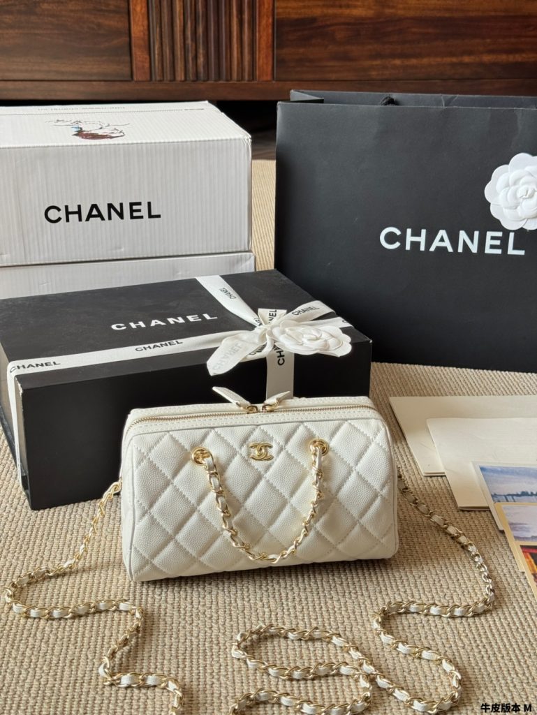 CHANEL シャネル ディケア ロングポシェット ショルダーバッグ ホワイト/ブラック2色入 - 画像 3