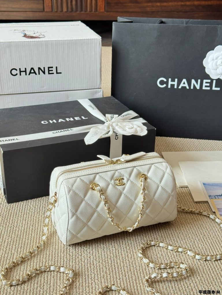 CHANEL シャネル ディケア ロングポシェット ショルダーバッグ ホワイト/ブラック2色入 - 画像 8