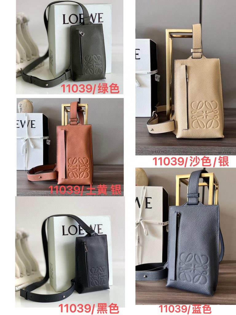 LOEWE 腰包 5色入 💼 イチゴ色、ブラック、ブラウン、グリーン、ネイビー - 画像 3