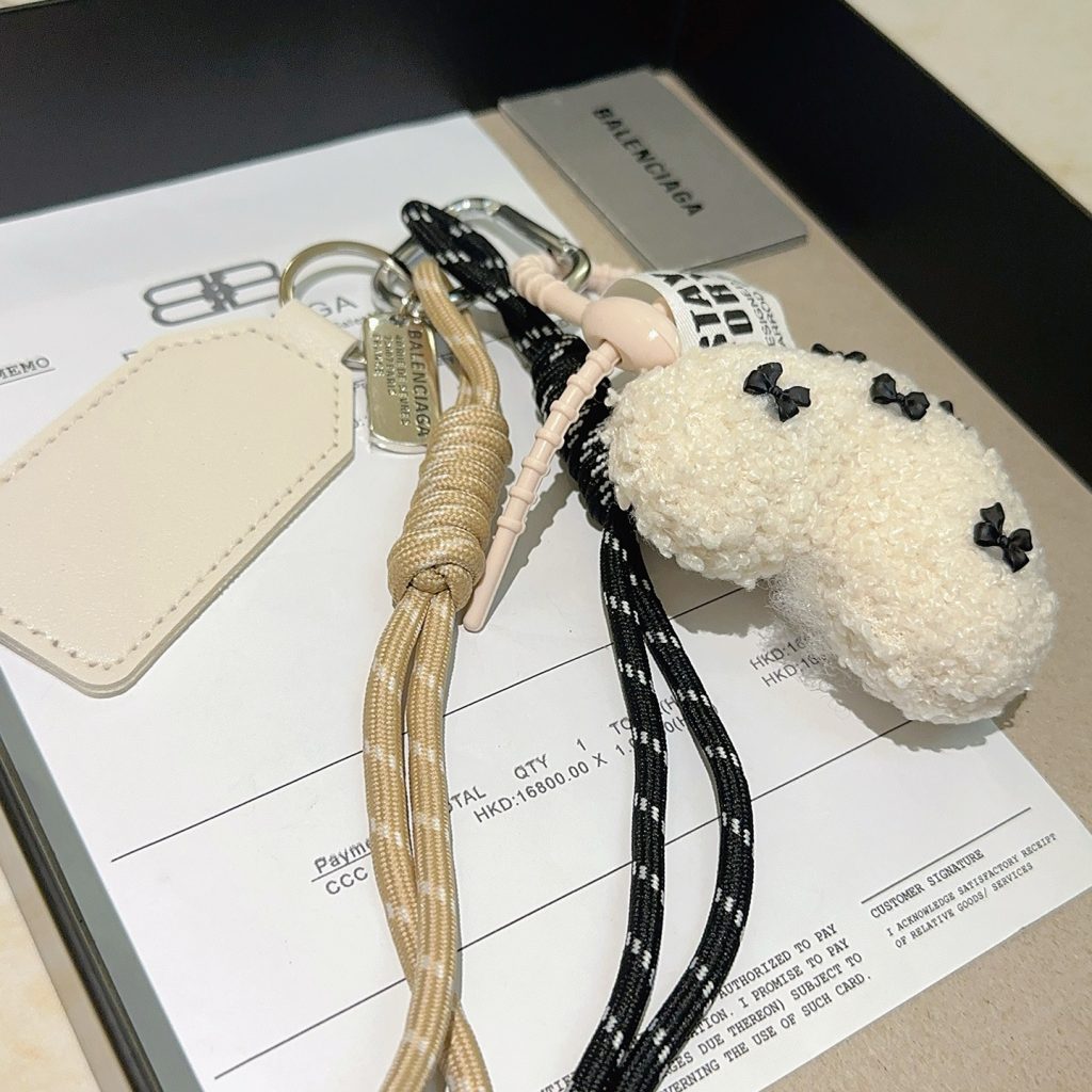 BALENCIAGA バレニシアガ ポーチ付きキーホルダー 2色入 🎁 - 画像 4
