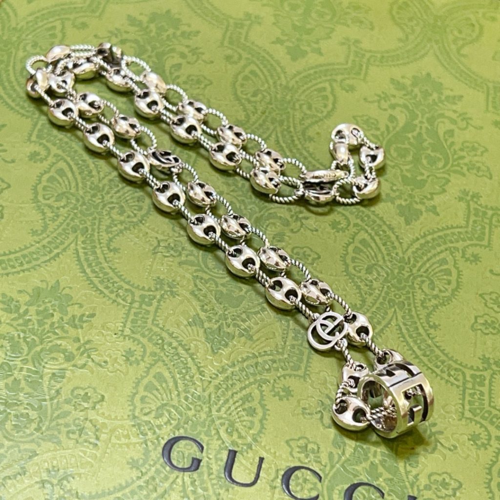 GUCCI ネックレス シルバー メタル 2way 色違い 2種類 2本セット 💎 - 画像 3