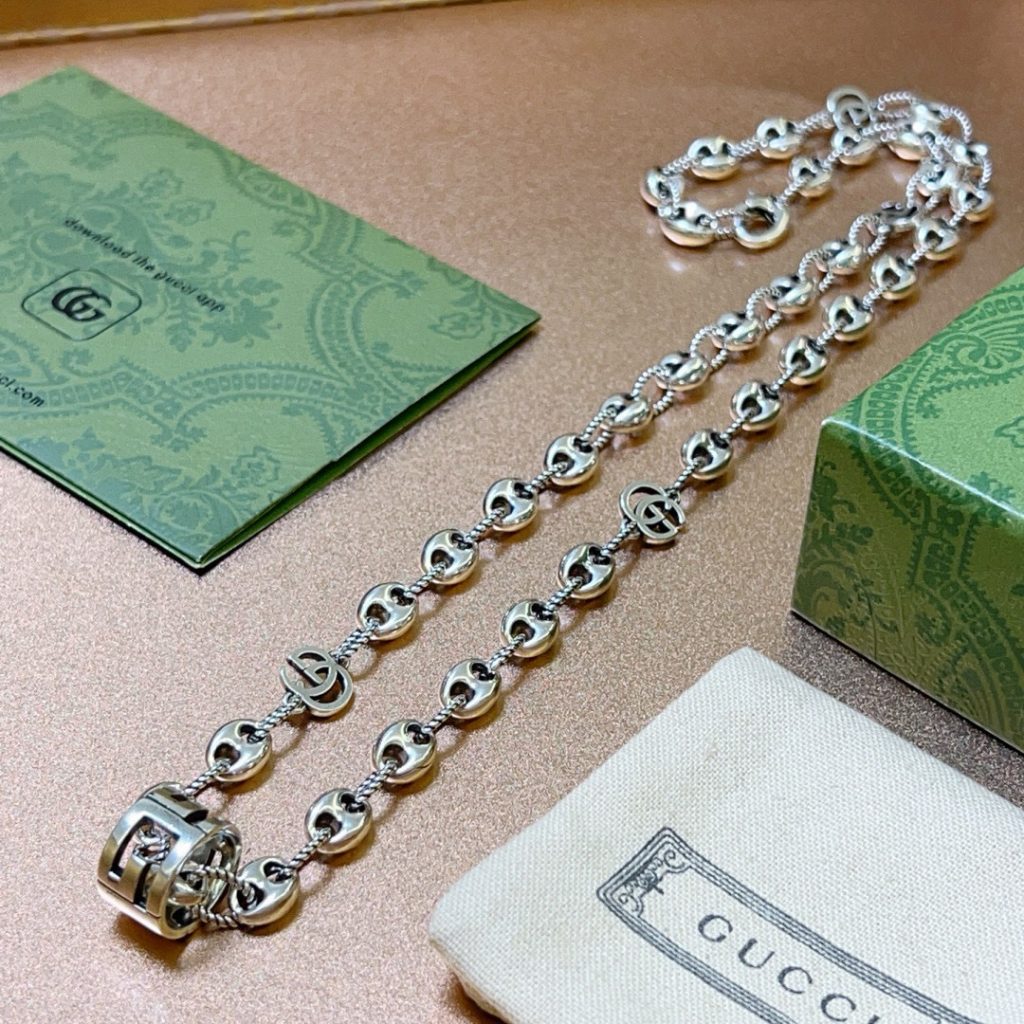 GUCCI ネックレス シルバー メタル 2way 色違い 2種類 2本セット 💎 - 画像 6