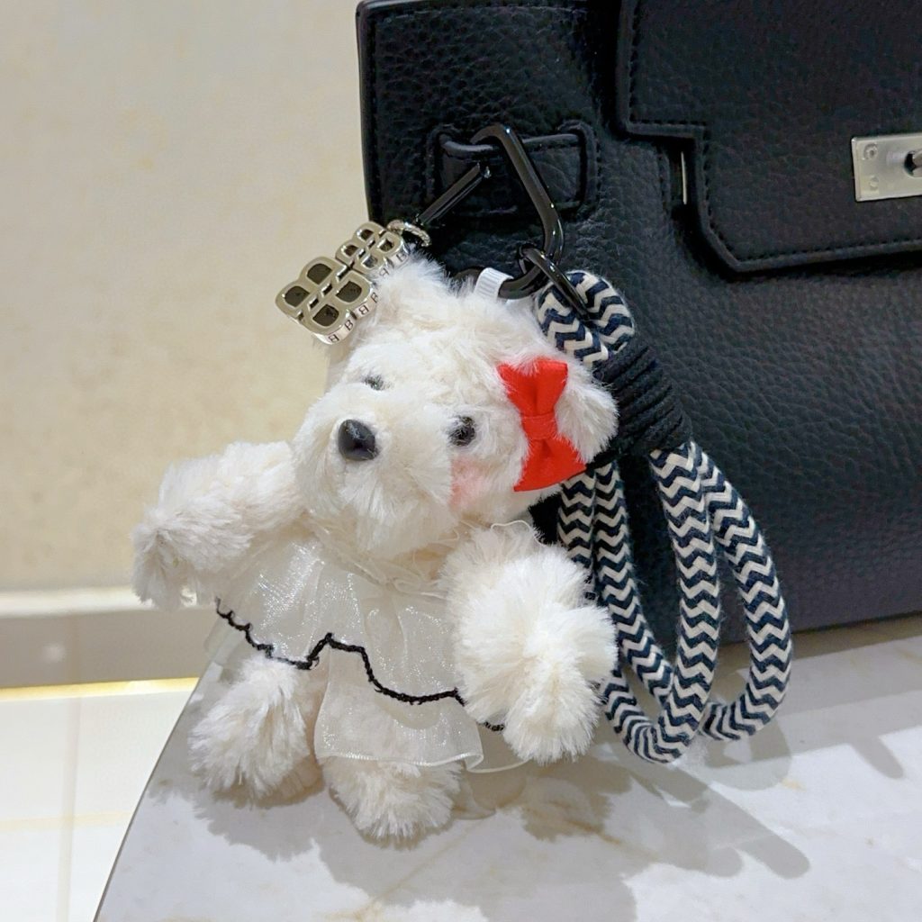 BALENCIAGA ベア キーホルダー ロゴ ピンクリボン 1色入 🧸 - 画像 8