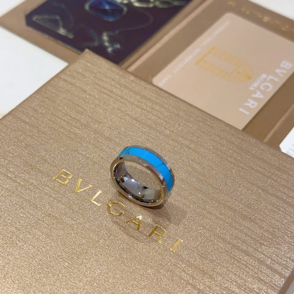 ブルガリ ブルーオニキス インレイ メンズリング 1色入 💎 - 画像 4