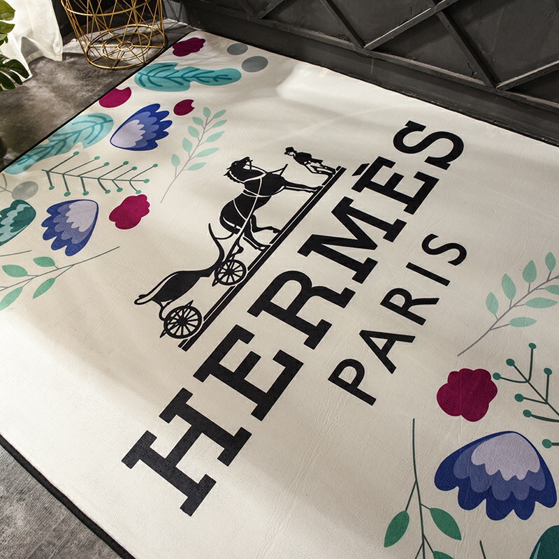 カーペット　エルメス/HERMES　絨毯じゅうたん　ラグマット　子供プレイマット　ウォッシャブル　吸水マット滑り止め付洗える - 画像 4