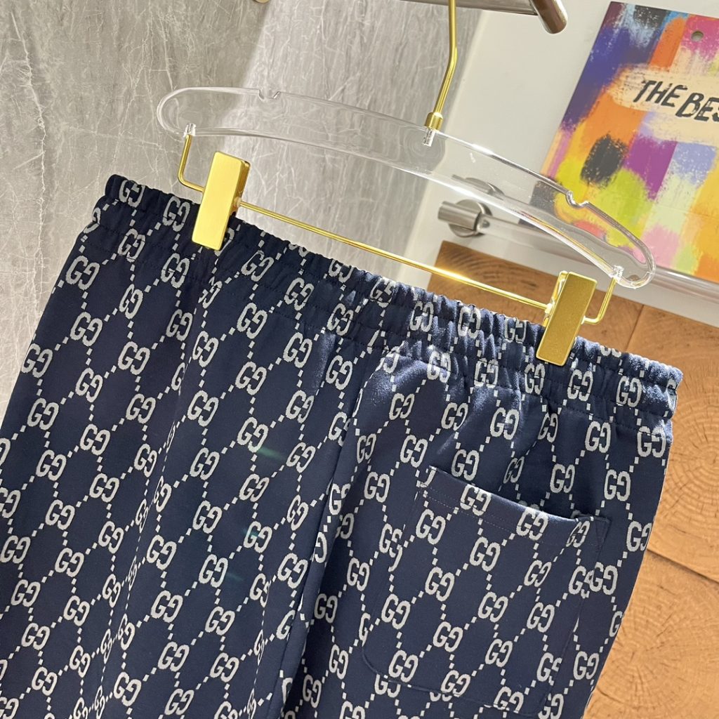 GUCCI パンツ 2色入 メンズ レギンス ダークネイビー レッド、グリーンストライプ - 画像 8