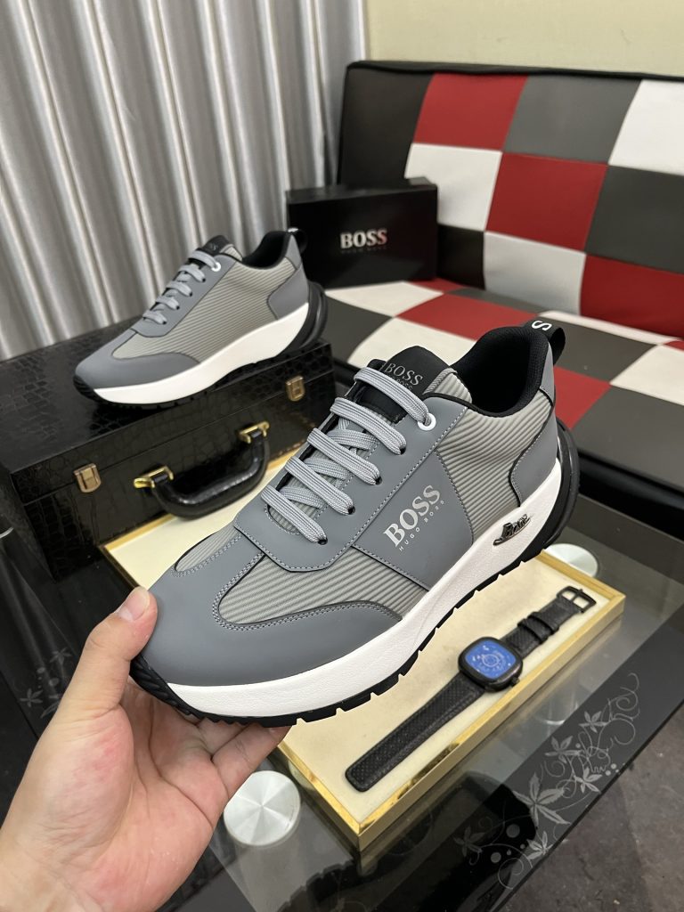 ボス メンズ スニーカー ファッション ランニングシューズ ブラック グレー 2色展開 🎒 - 画像 5