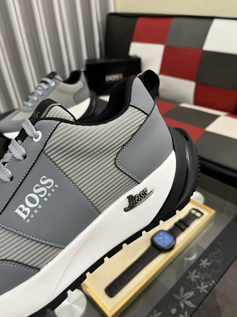 ボス メンズ スニーカー ファッション ランニングシューズ ブラック グレー 2色展開 🎒 - 画像 7