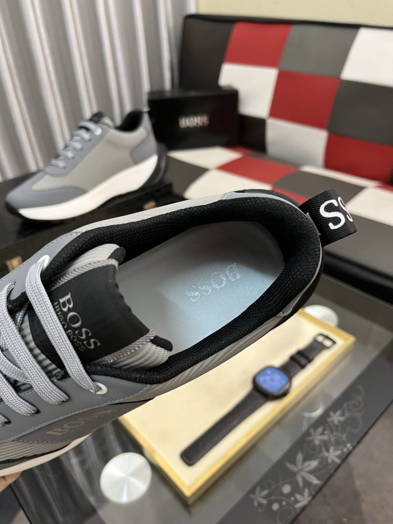 ボス メンズ スニーカー ファッション ランニングシューズ ブラック グレー 2色展開 🎒 - 画像 8