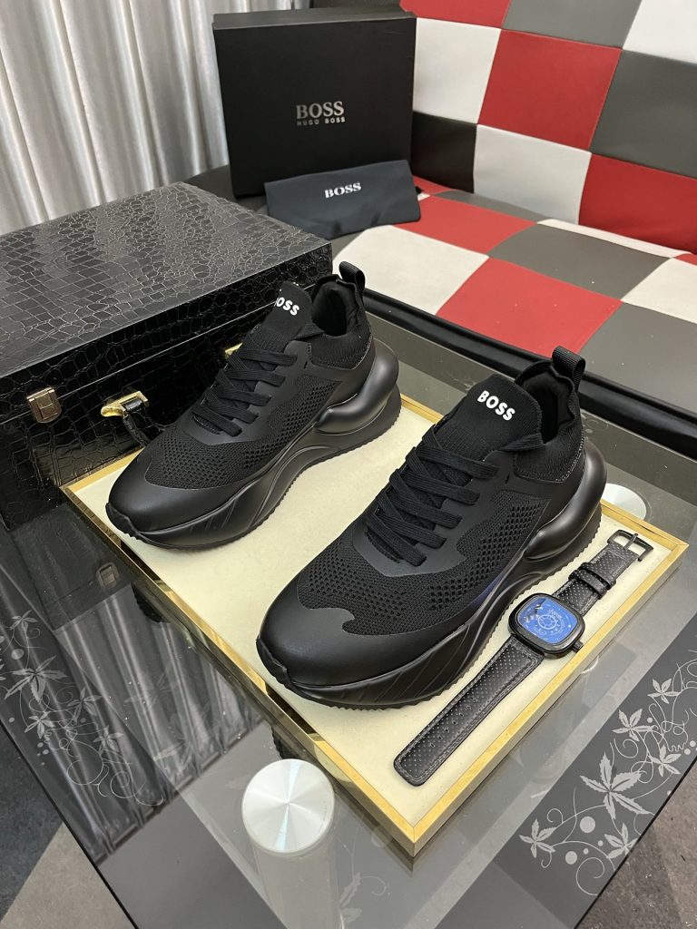 HUGO BOSS メンズ スニーカー ブラック ネット素材 ローカット カジュアルシューズ 1点 ¥25,800 🥾 - 画像 2