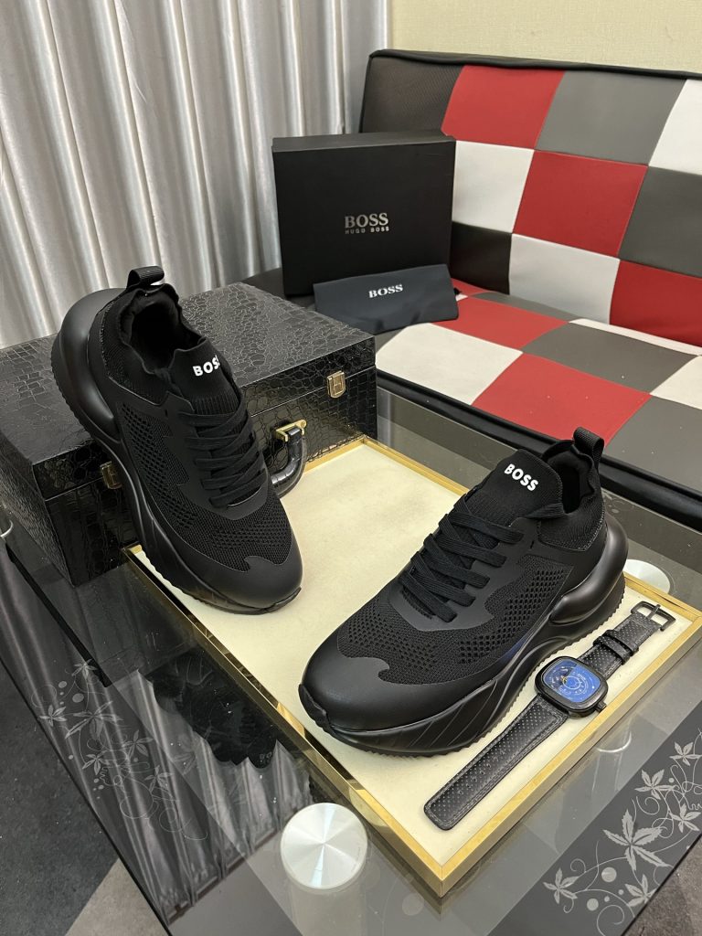 HUGO BOSS メンズ スニーカー ブラック ネット素材 ローカット カジュアルシューズ 1点 ¥25,800 🥾 - 画像 3