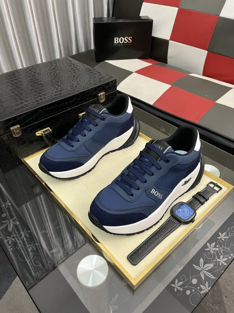 HUGO BOSS メンズ スニーカー ブルーメッシュ 3色 ファッションシューズ 🇩🇪 - 画像 2
