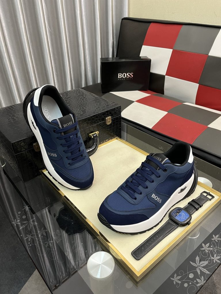 HUGO BOSS メンズ スニーカー ブルーメッシュ 3色 ファッションシューズ 🇩🇪 - 画像 3