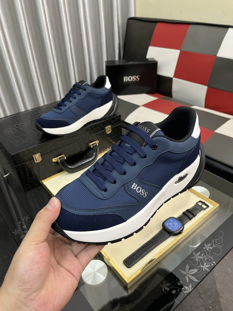 HUGO BOSS メンズ スニーカー ブルーメッシュ 3色 ファッションシューズ 🇩🇪 - 画像 5