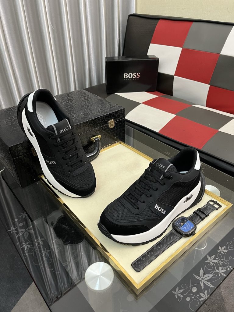 ハグ ボス メンズ スニーカー 黒 2色 スタイリッシュなデザイン 送料無料 🚚 - 画像 3