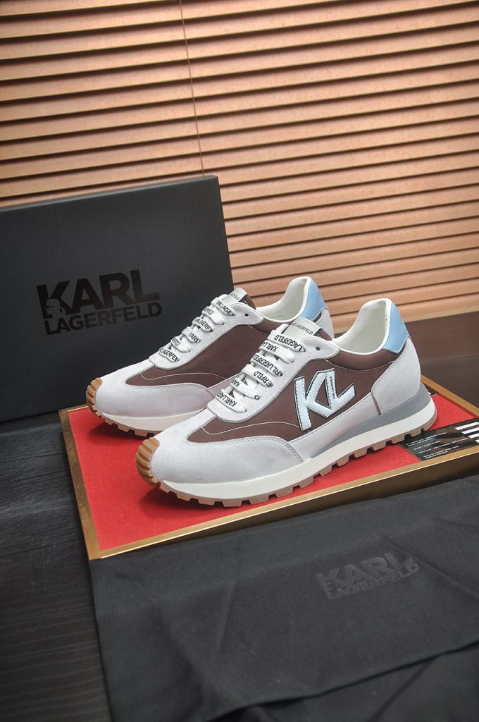 Karl Lagerfeld 男性 スニーカー ブラウン ホワイト ブルー 3色展開 人気定番モデル 🏃‍♂️ - 画像 4