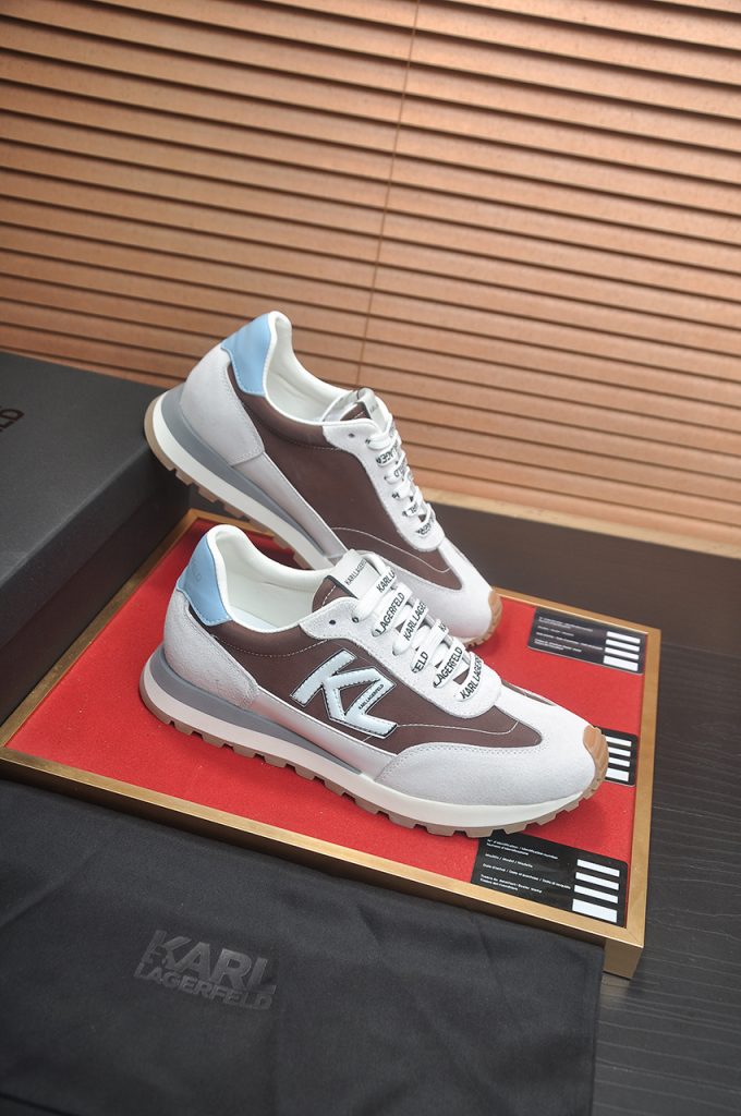 Karl Lagerfeld 男性 スニーカー ブラウン ホワイト ブルー 3色展開 人気定番モデル 🏃‍♂️ - 画像 6