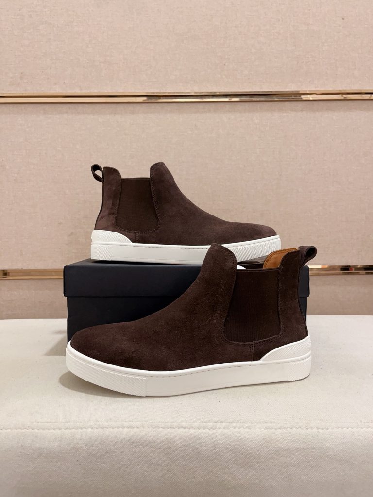 エレガントな ZEGNA メンズ チェルシーブーツ ブラウン 革製 2色 65文字 - 画像 7