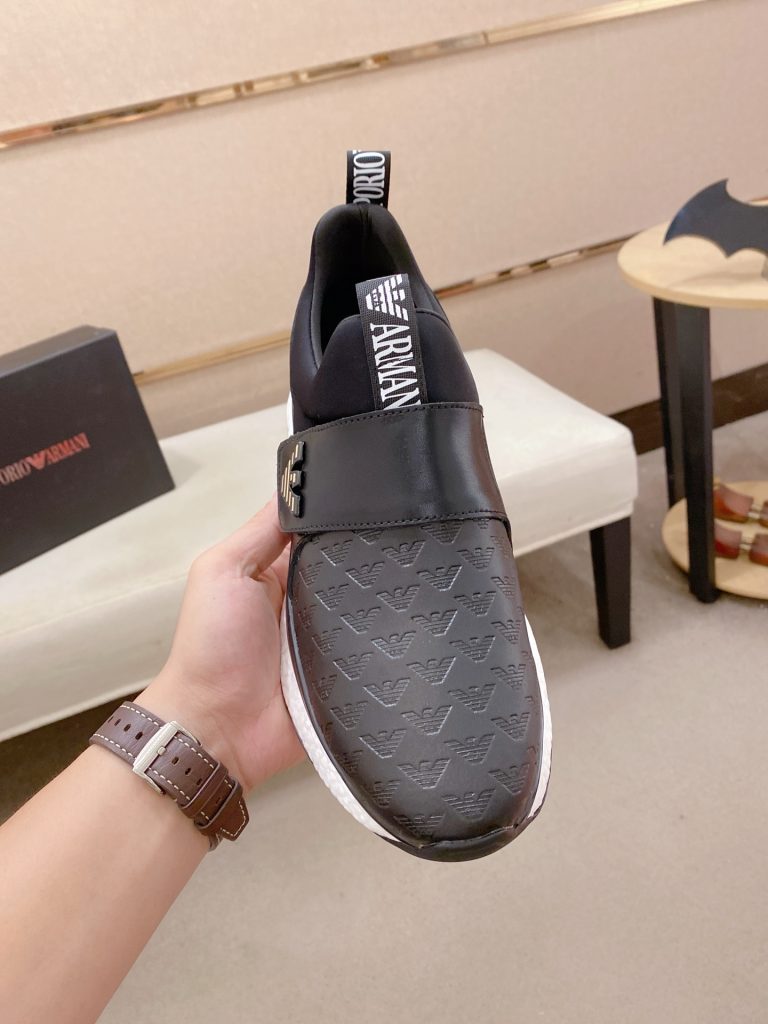 EMPORIO ARMANI men's sneakers ブラック ファッション スニーカー 軽量 舒適 2色入 🖤👟 - 画像 2