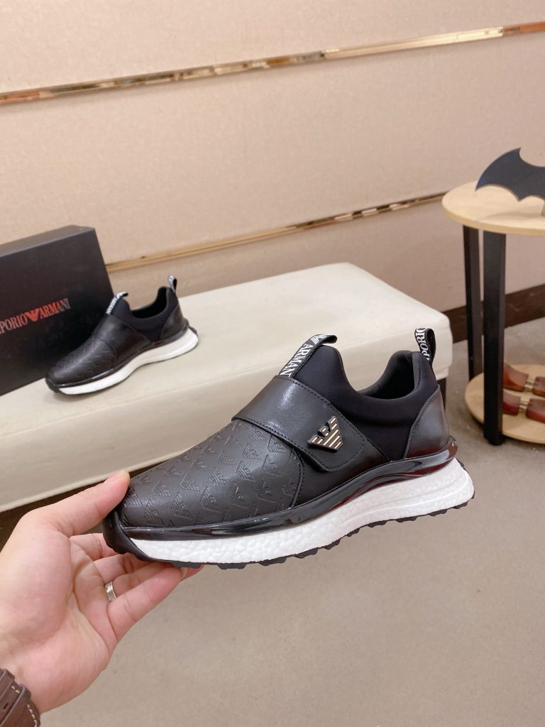 EMPORIO ARMANI men's sneakers ブラック ファッション スニーカー 軽量 舒適 2色入 🖤👟 - 画像 3