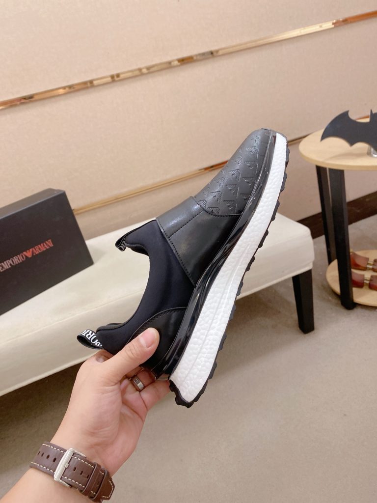 EMPORIO ARMANI men's sneakers ブラック ファッション スニーカー 軽量 舒適 2色入 🖤👟 - 画像 5
