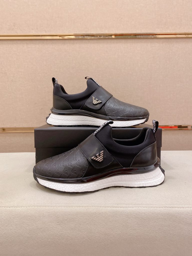 EMPORIO ARMANI men's sneakers ブラック ファッション スニーカー 軽量 舒適 2色入 🖤👟 - 画像 7