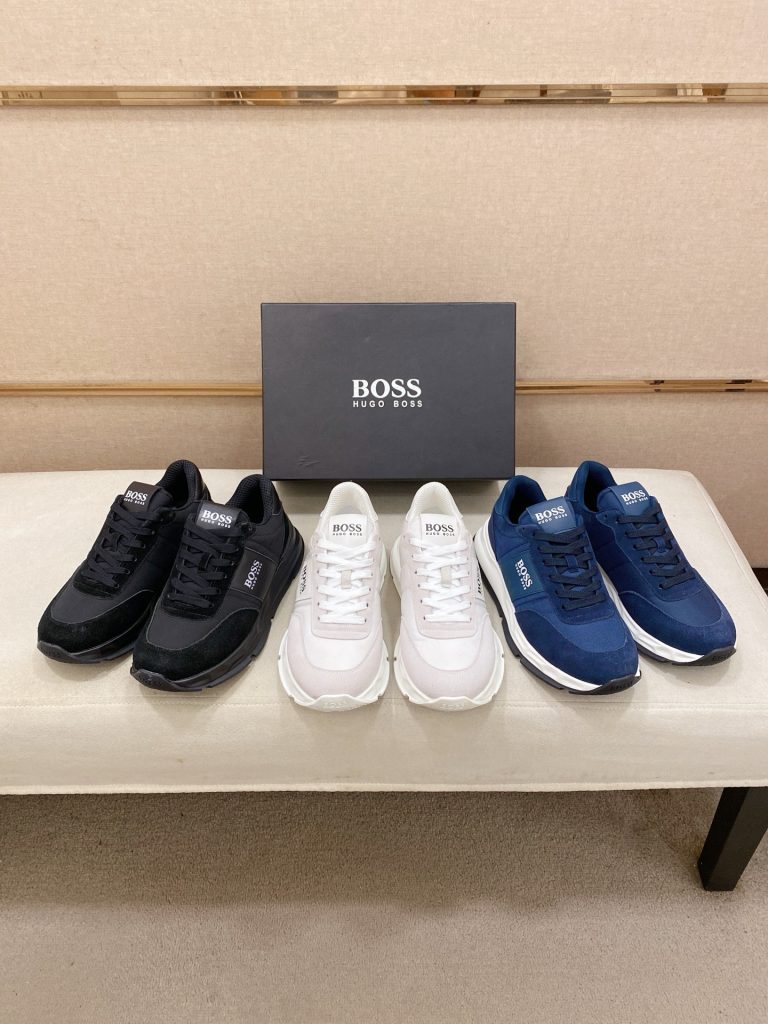 HUGO BOSS メンズ スニーカー 3色 ブラック ホワイト ブルー 本革 4色入 🖤 - 画像 2