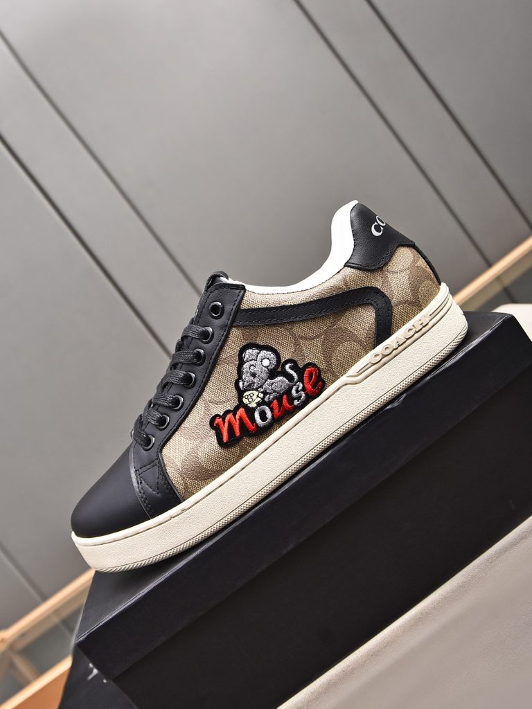 COACH メンズ スニーカー レザー デザイン 1色 カジュアル スタイル 🐭 - 画像 3