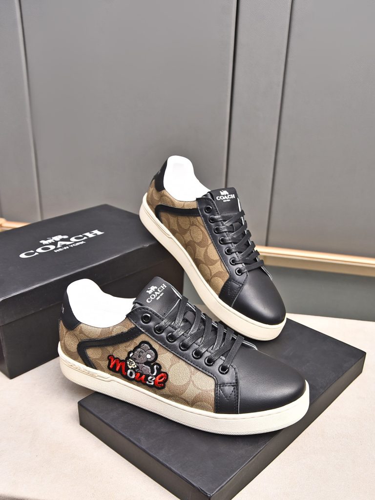 COACH メンズ スニーカー レザー デザイン 1色 カジュアル スタイル 🐭 - 画像 4