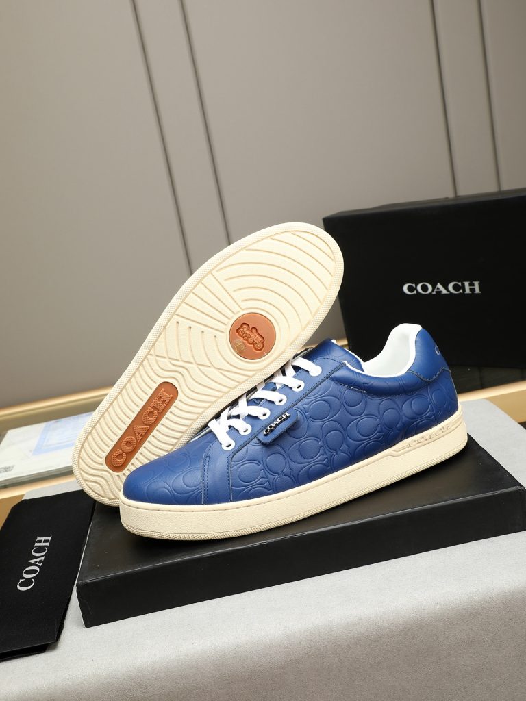 COACH メンズ スニーカー ブルー ホワイト リボン 3色入 🎩 - 画像 3