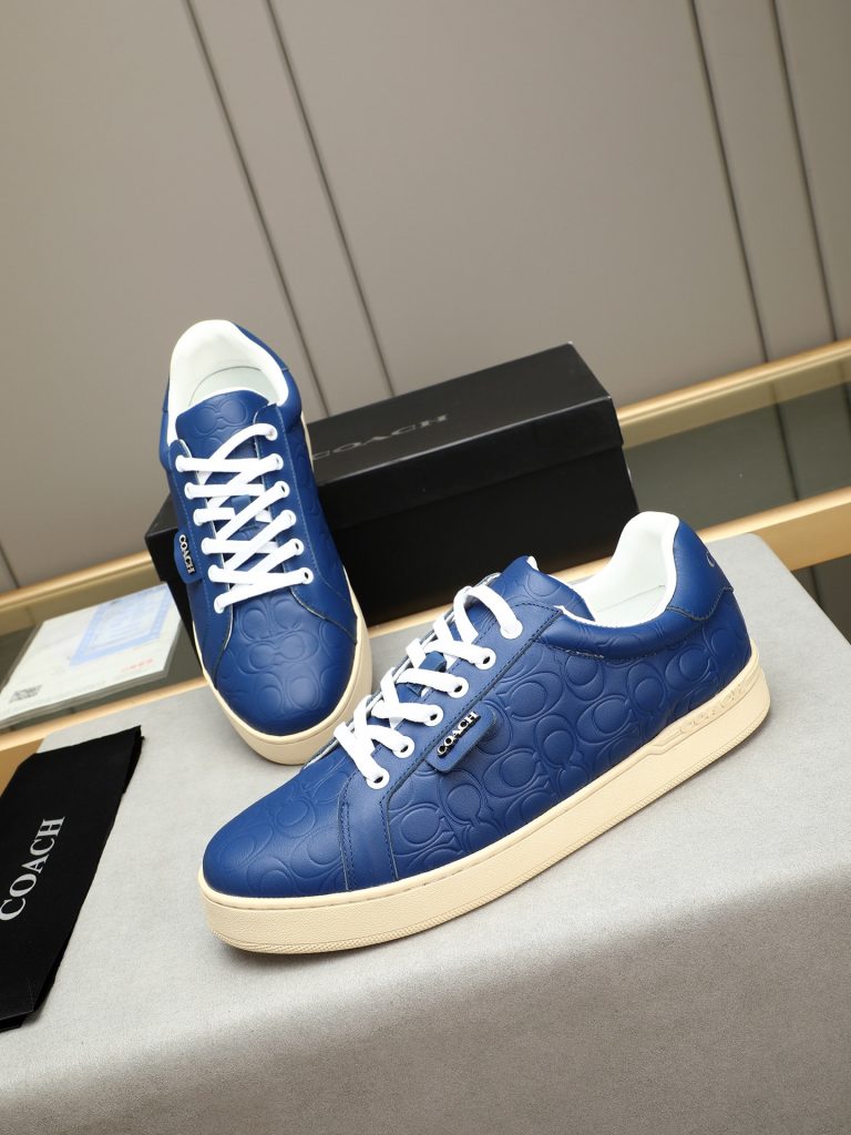 COACH メンズ スニーカー ブルー ホワイト リボン 3色入 🎩 - 画像 7