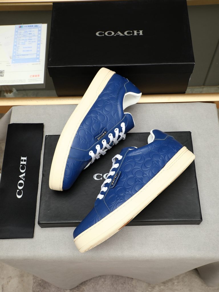 COACH メンズ スニーカー ブルー ホワイト リボン 3色入 🎩 - 画像 8