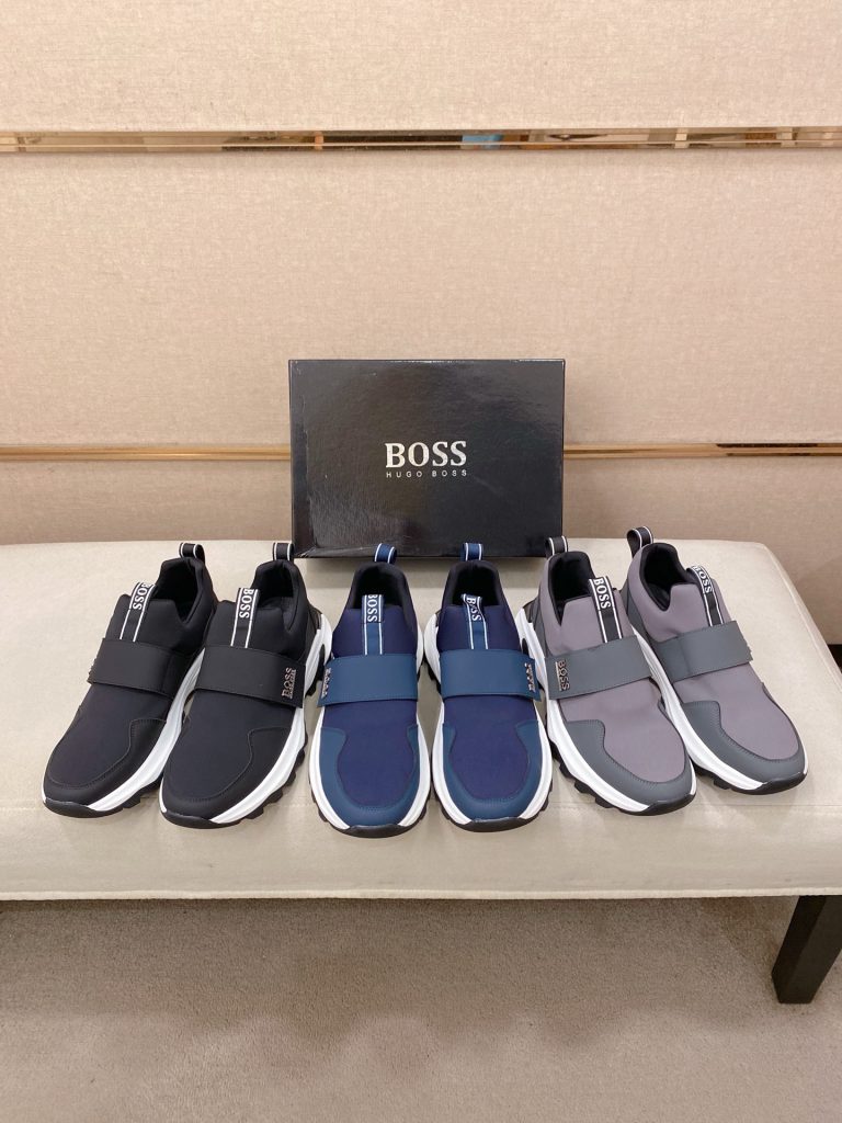 HUGO BOSS メンズ スニーカー ブラック 3色入 3Dラバーソール 軽量 スリップオン 🥾 - 画像 2