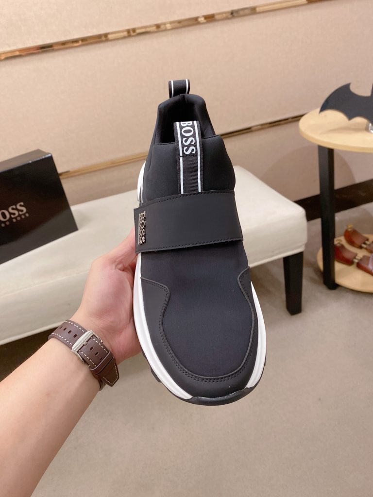 HUGO BOSS メンズ スニーカー ブラック 3色入 3Dラバーソール 軽量 スリップオン 🥾 - 画像 3