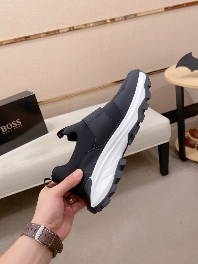 HUGO BOSS メンズ スニーカー ブラック 3色入 3Dラバーソール 軽量 スリップオン 🥾 - 画像 6