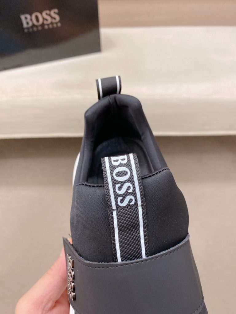 HUGO BOSS メンズ スニーカー ブラック 3色入 3Dラバーソール 軽量 スリップオン 🥾 - 画像 7