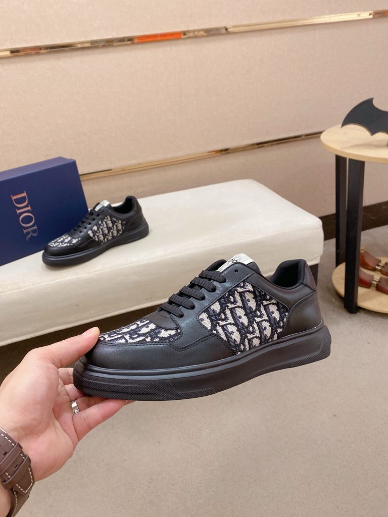 Dior メンズ スニーカー 黒 ディオール ダブルD ロゴ プラットフォーム 2色入 🖤 - 画像 3