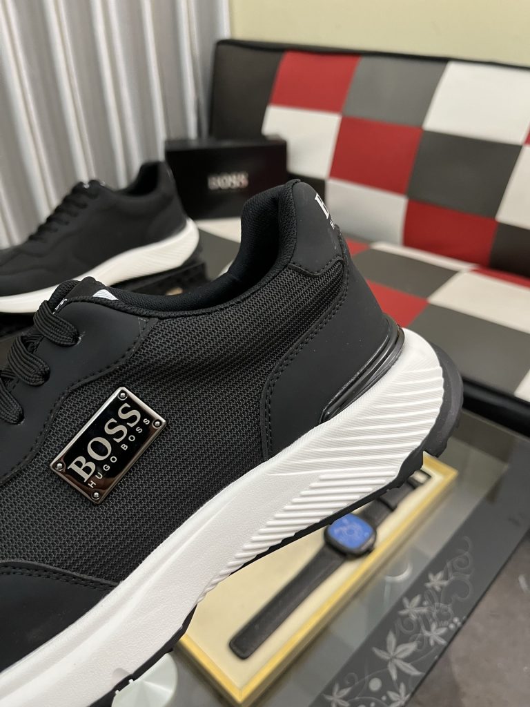 HUGO BOSS 限定モデル 2024 新作 メンズ スニーカー ブラック 白ソール 4色対応 💯 - 画像 7
