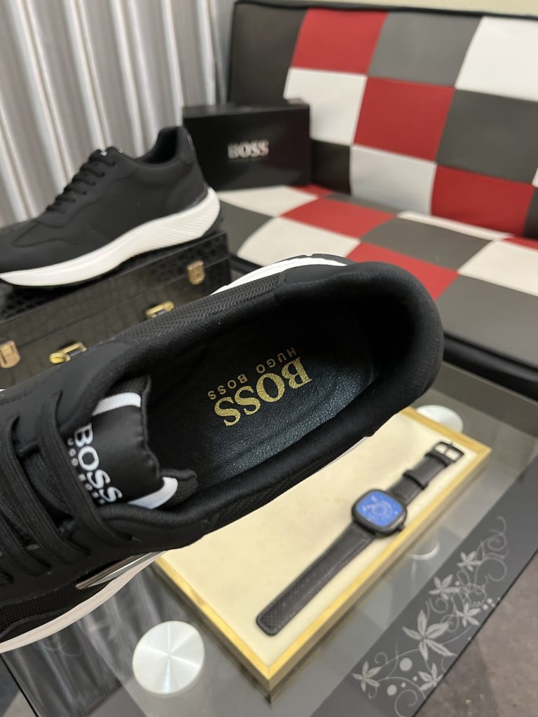 HUGO BOSS 限定モデル 2024 新作 メンズ スニーカー ブラック 白ソール 4色対応 💯 - 画像 8