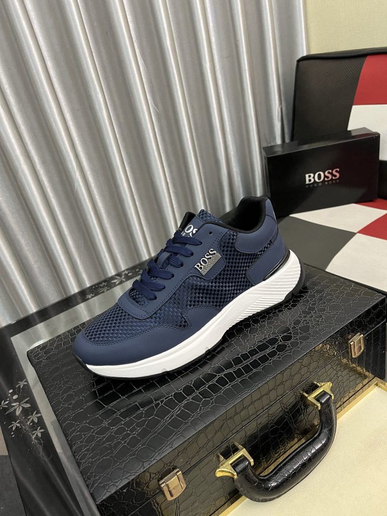 HUGO BOSS 男士运动鞋 青蓝色 36-48码 舒适透气 网面设计 ‍｜買い物に使いやすいシューズを写真で確認