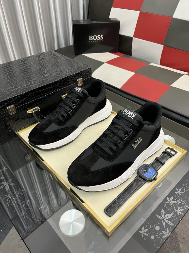 HUGO BOSS メンズスニーカー 黒 白ソール ファッション スタイリッシュ 1点物 🖤 - 画像 2