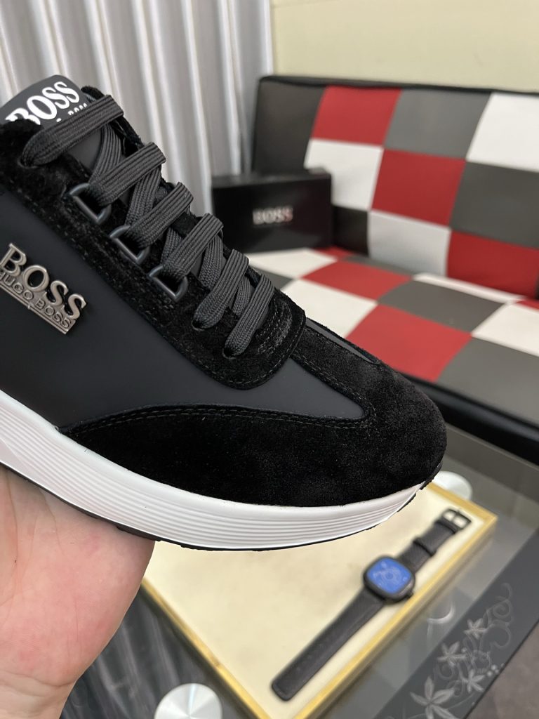 HUGO BOSS メンズスニーカー 黒 白ソール ファッション スタイリッシュ 1点物 🖤 - 画像 6