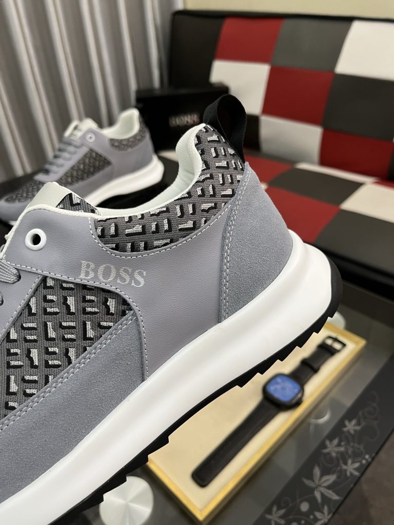 HUGO BOSS 男性 スニーカー グレーカラー スタイリッシュなデザイン 4色入 🧦 - 画像 7