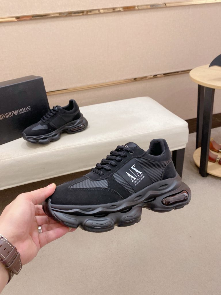 エンポリオアルマーニ メンズ スニーカー 4色入 ブラック ブラウン ブルー ホワイト 🏃‍♂️ - 画像 4