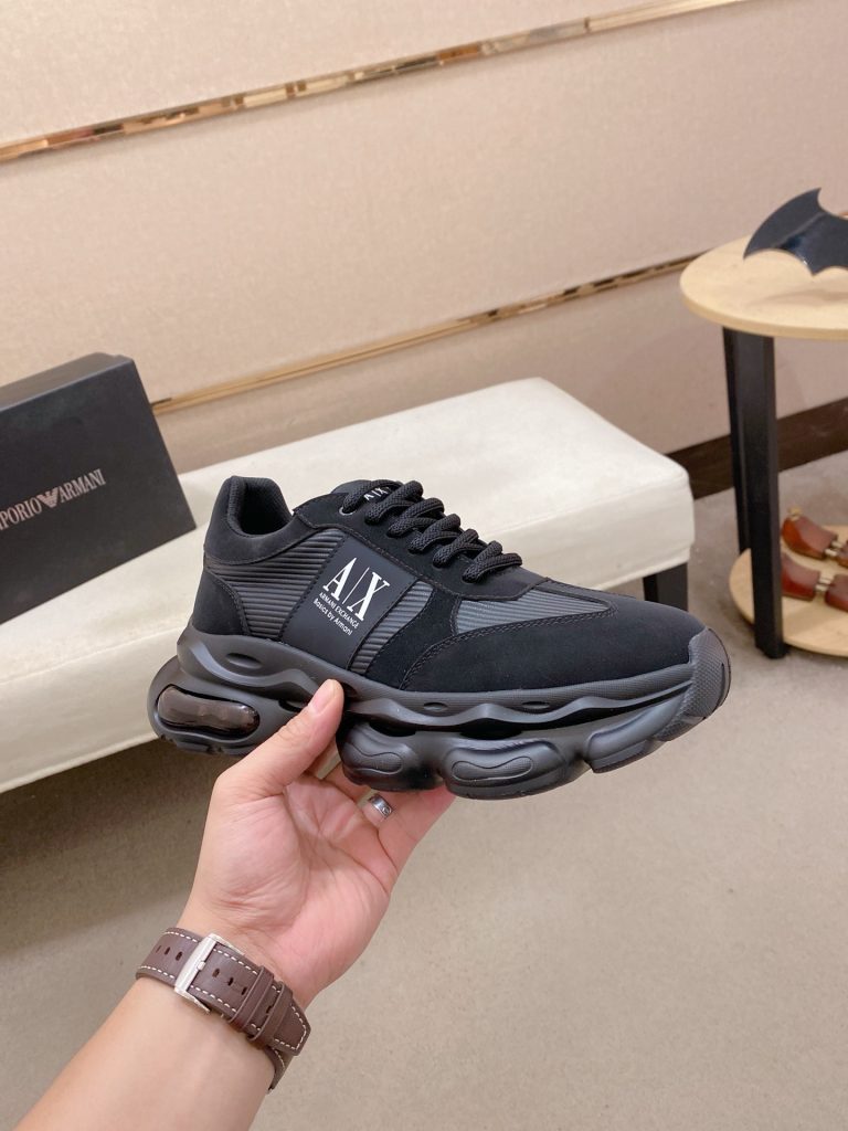 エンポリオアルマーニ メンズ スニーカー 4色入 ブラック ブラウン ブルー ホワイト 🏃‍♂️ - 画像 5