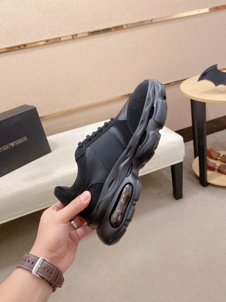 エンポリオアルマーニ メンズ スニーカー 4色入 ブラック ブラウン ブルー ホワイト 🏃‍♂️ - 画像 6