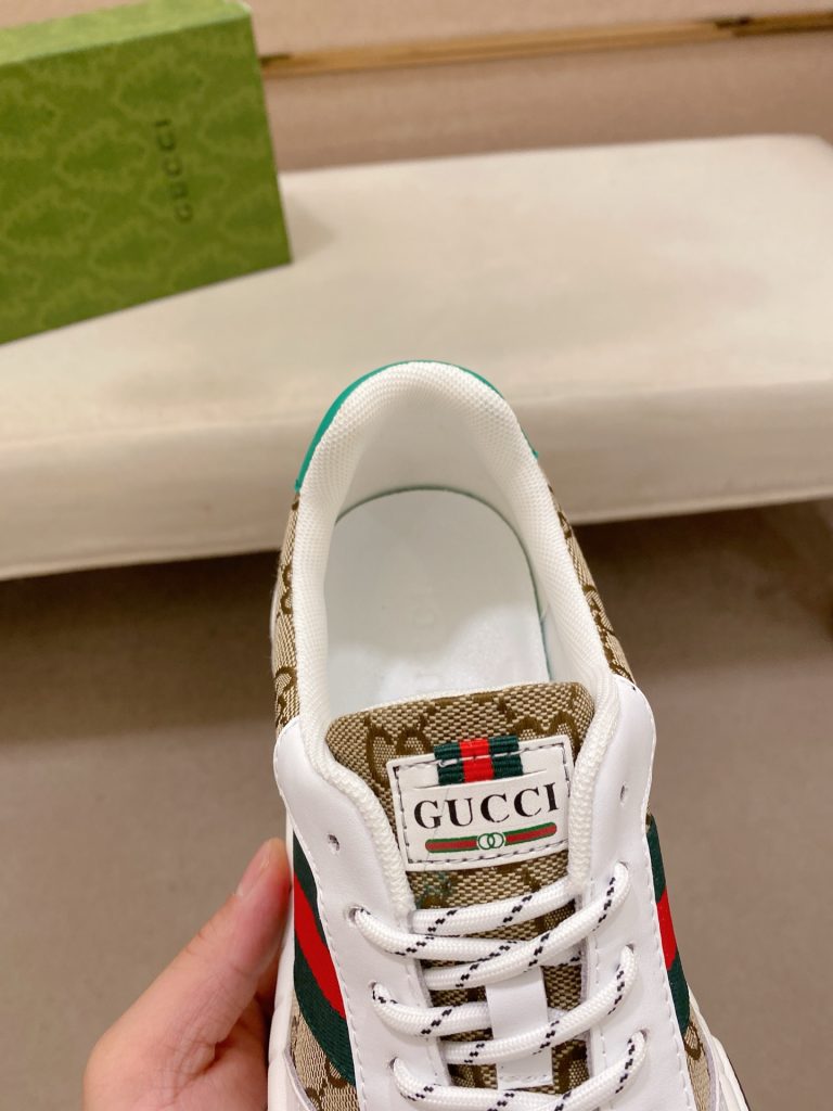 グッチ 男士 厚底スニーカー ベージュ レッド ブルー 1色 🧦 - 画像 6