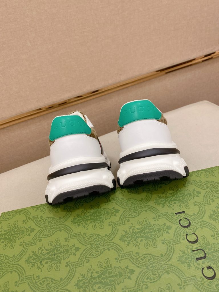 グッチ 男士 厚底スニーカー ベージュ レッド ブルー 1色 🧦 - 画像 8