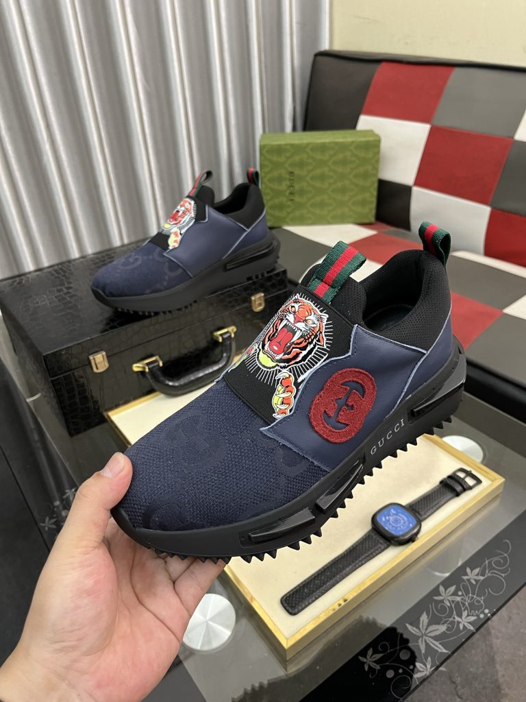 ゴージー メンズスニーカー ブルーグリーン タイガープリント 靴下型 エアソール 2色入 🐯 - 画像 5