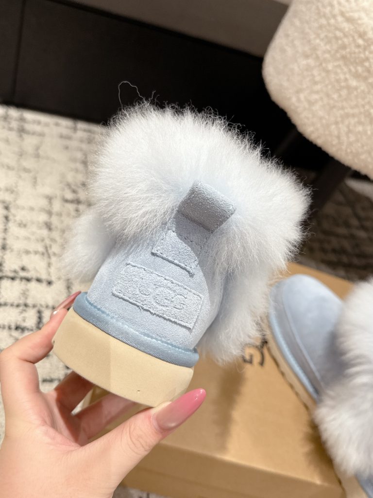 UGG 女性用 ファー付き ブーツ ベージュ フルフェイスタイプ 冬用 保温性抜群 1色 - 画像 7